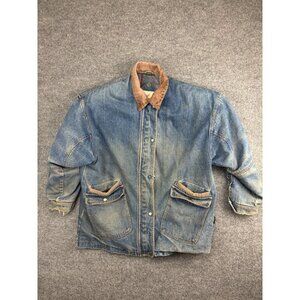 Vintage Izzi Jean Jacket Men's Medium Blue Denim Western Snap Up